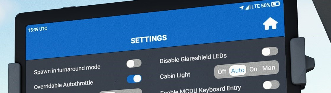FSS E-Jets Disabled Glareshield LEDs option